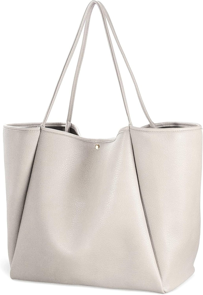Hoxis Oversize Pu Leather Tote Women Weekender Bag Shopper Handbag Travel Purse - Image 1
